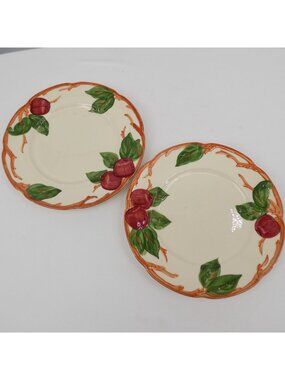 Set of 2 Franciscan Apple 8" Salad Plate Arch mark 1949-1953 California USA Vtg